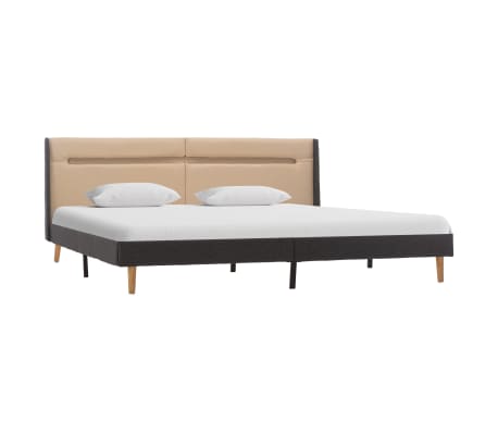 vidaXL Bedframe met LED stof crèmekleurig 180x200 cm