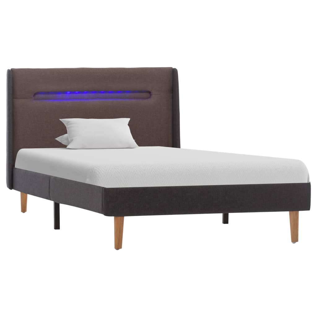 

vidaXL Bedframe met LED stof taupe 100x200 cm