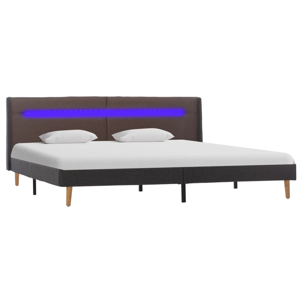 

vidaXL Bedframe met LED stof taupe 160x200 cm