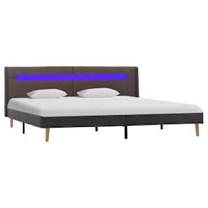 vidaXL Lovos rėmas su LED, taupe spalvos, 160x200cm, audinys