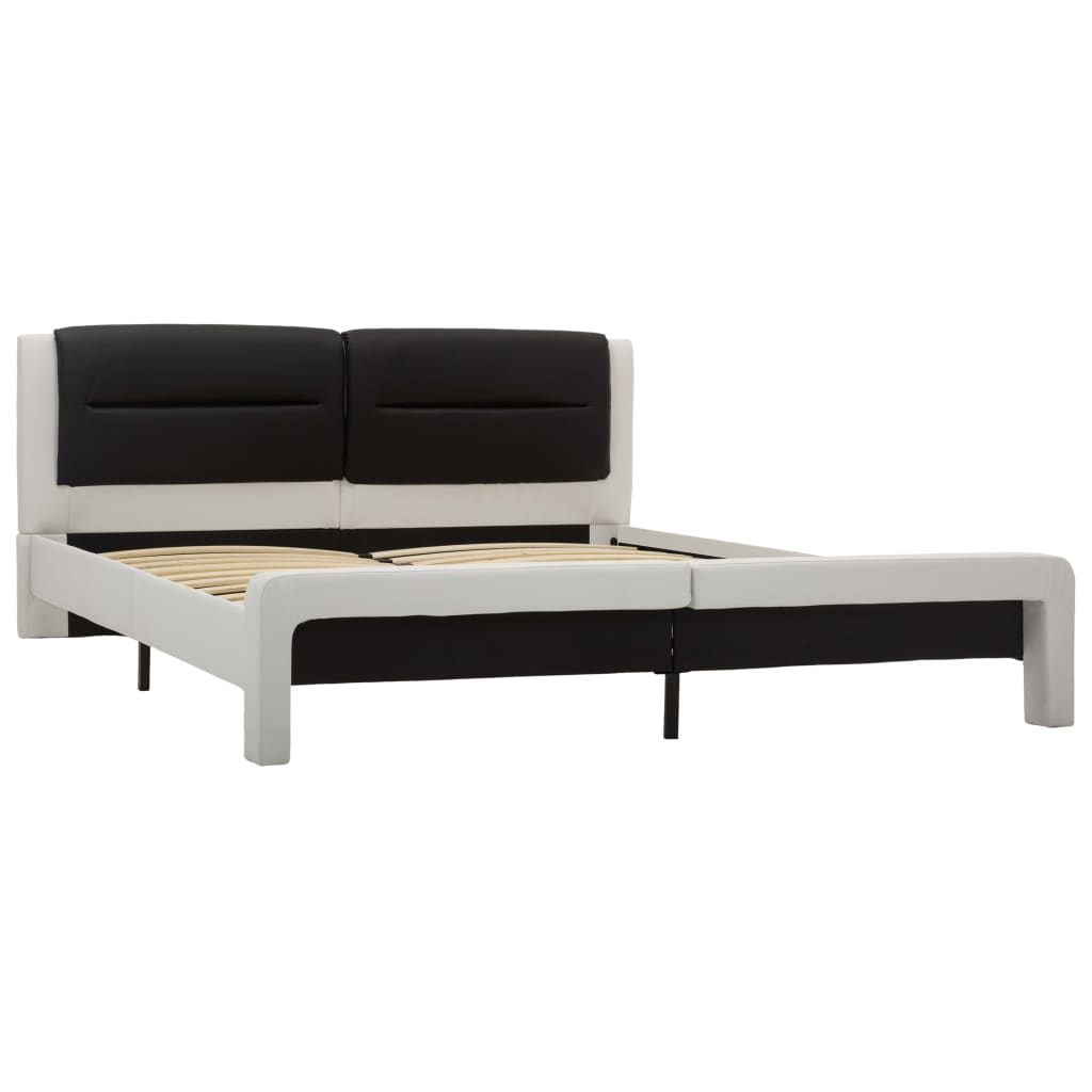 

vidaXL Bedframe kunstleer wit en zwart 140x200 cm