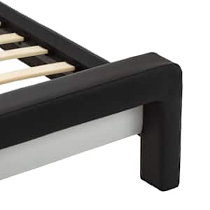 Rám postele s čelo Černá 218 x 132 x 86.5 cm Umělá kůže - obrázek 5