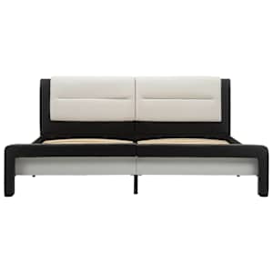 Rám postele s čelo Černá 218 x 132 x 86.5 cm Umělá kůže - obrázek 3