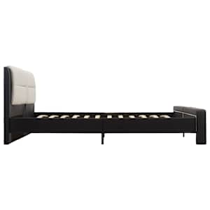 Rám postele s čelo Černá 218 x 132 x 86.5 cm Umělá kůže - obrázek 4
