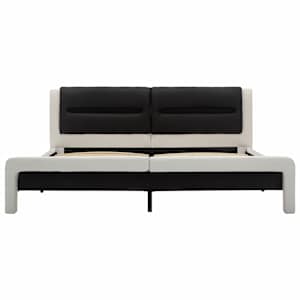 Rám postele s čelo Bílá a černá 120 x 200 cm Umělá kůže - obrázek 5
