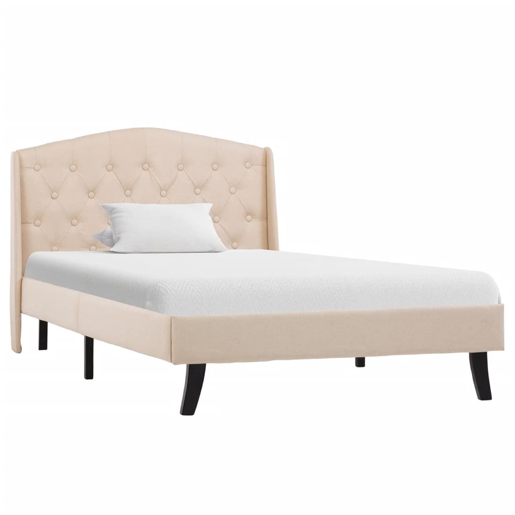 

vidaXL Bedframe stof crème 90x200 cm