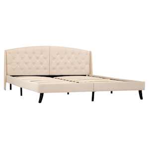 vidaXL Lovos rėmas, kreminės spalvos, 140x200cm, audinys