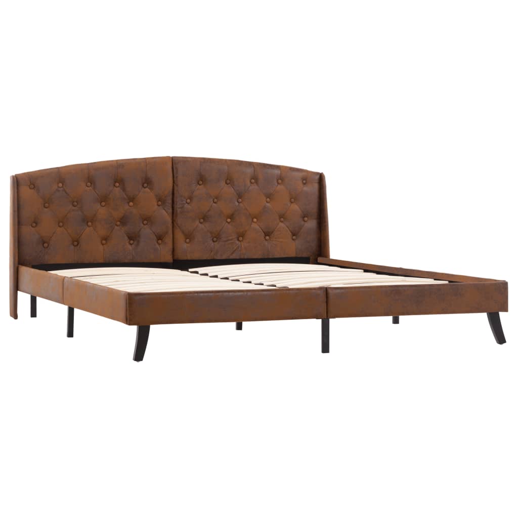 

vidaXL Bedframe kunstsuède bruin 160x200 cm