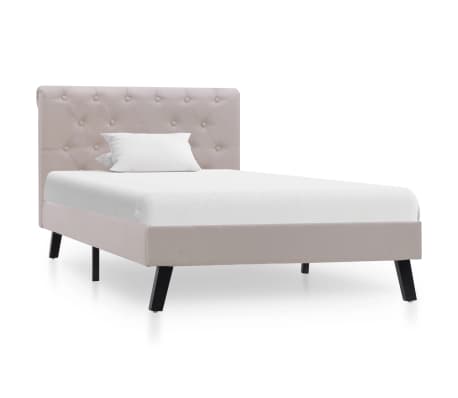 vidaXL Lovos rėmas, šviesaus lino spalvos, 90x200cm, audinys