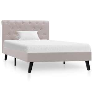 vidaXL Lovos rėmas, šviesaus lino spalvos, 90x200cm, audinys