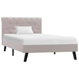 vidaXL Lovos rėmas, šviesaus lino spalvos, 100x200cm, audinys