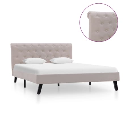 vidaXL Lovos rėmas, šviesaus lino spalvos, 120x200cm, audinys