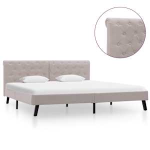 vidaXL Lovos rėmas, šviesios lino spalvos, 160x200cm, audinys