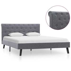 vidaXL Lovos rėmas, tamsiai pilkos spalvos, 120x200cm, audinys