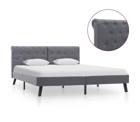 vidaXL Lovos rėmas, tamsiai pilkos spalvos, 140x200cm, audinys