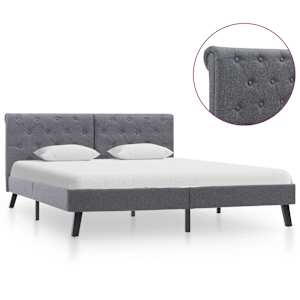 vidaXL Lovos rėmas, tamsiai pilkos spalvos, 140x200cm, audinys