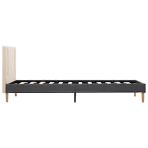 Rám postele s LED světlem krémový a tmavě šedý textil 100x200cm - obrázek 6