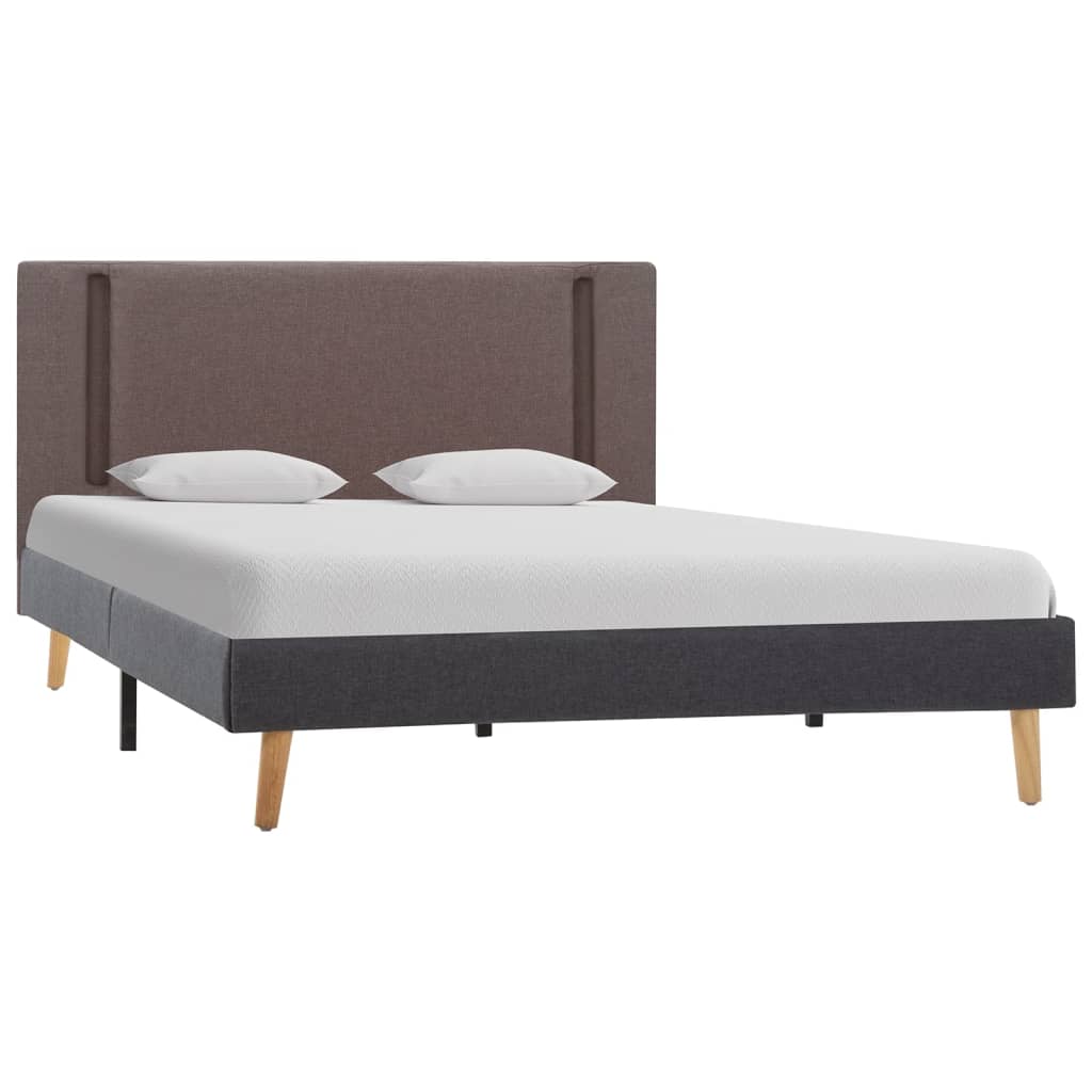 vidaXL Okvir za krevet od tkanine LED smeđesivi i tamnosivi 120x200 cm