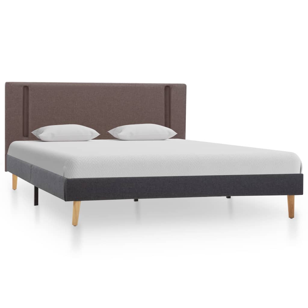 

vidaXL Bedframe met LED stof taupe en donkergrijs 140x200 cm