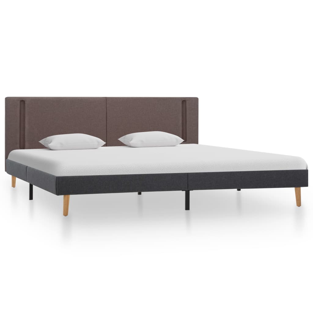 vidaXL Estructura cama con LED tela gris taupé y gris oscuro 180x200cm