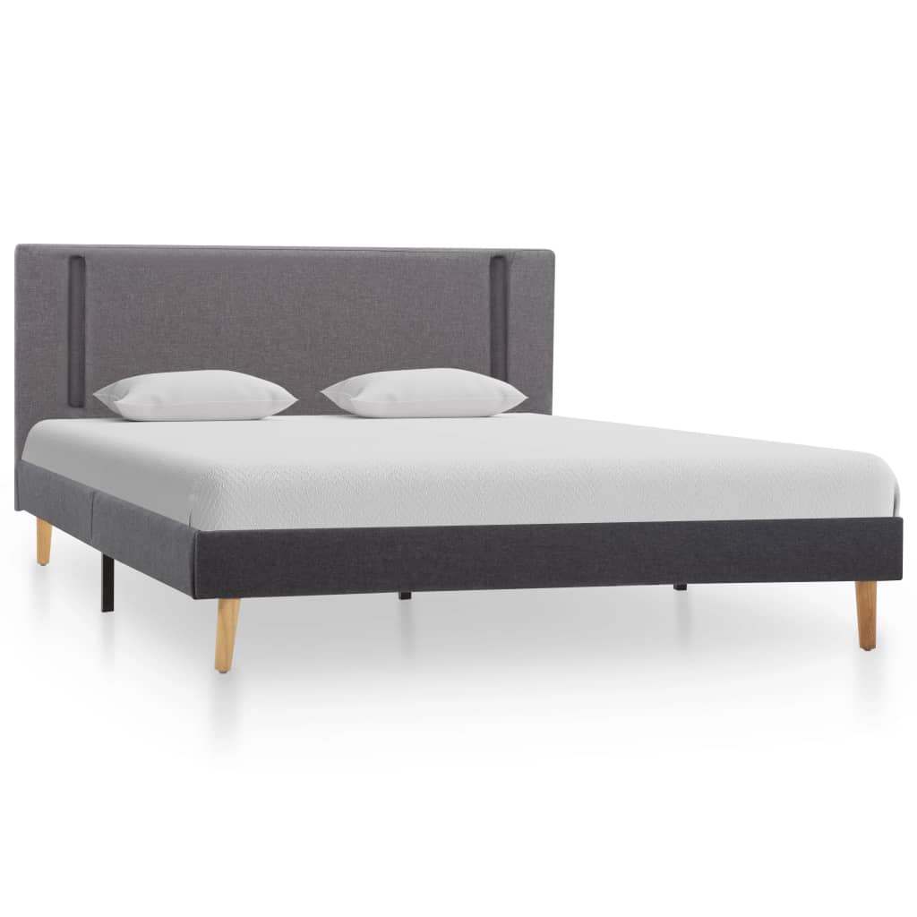 

vidaXL Bedframe met LED stof lichtgrijs en donkergrijs 140x200 cm