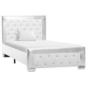 vidaXL Bettgestell Wei&szlig; Kunstleder 90 x 200 cm