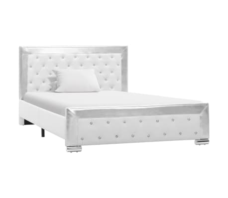 vidaXL Cadru de pat, alb, 120 x 200 cm, piele artificială