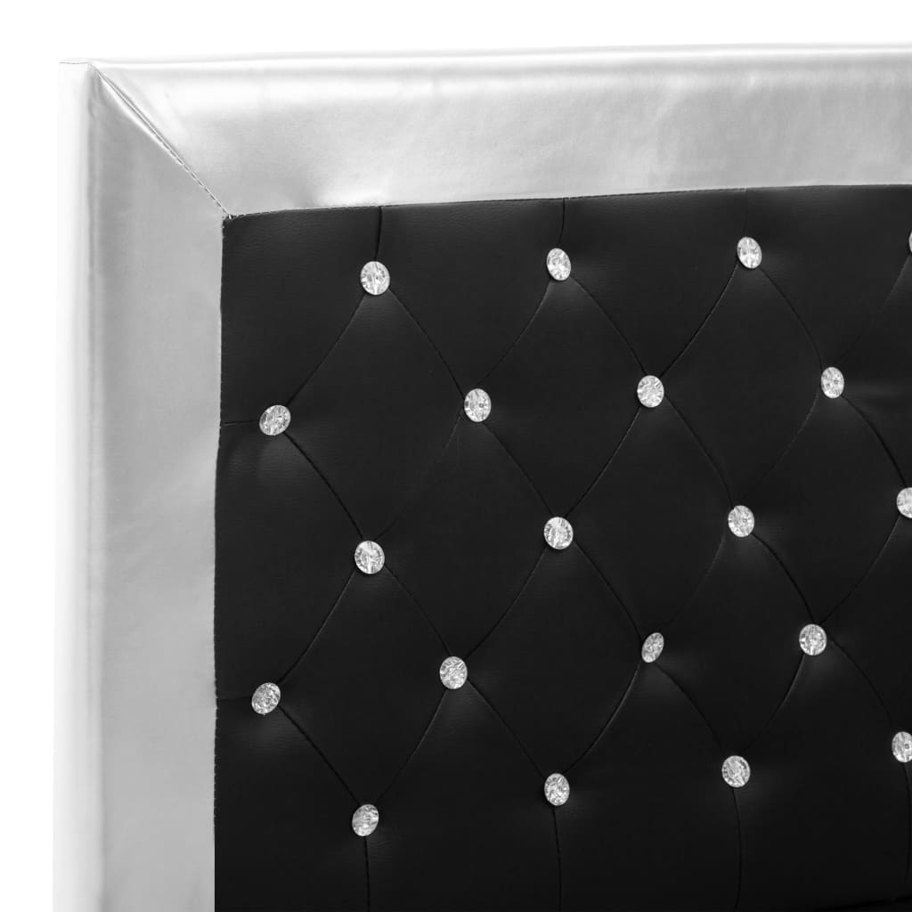 Bettgestell Schwarz Kunstleder 90×200 cm-6