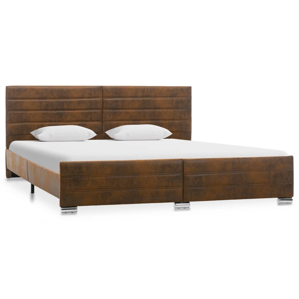 

vidaXL Bedframe kunstsuède bruin 180x200 cm