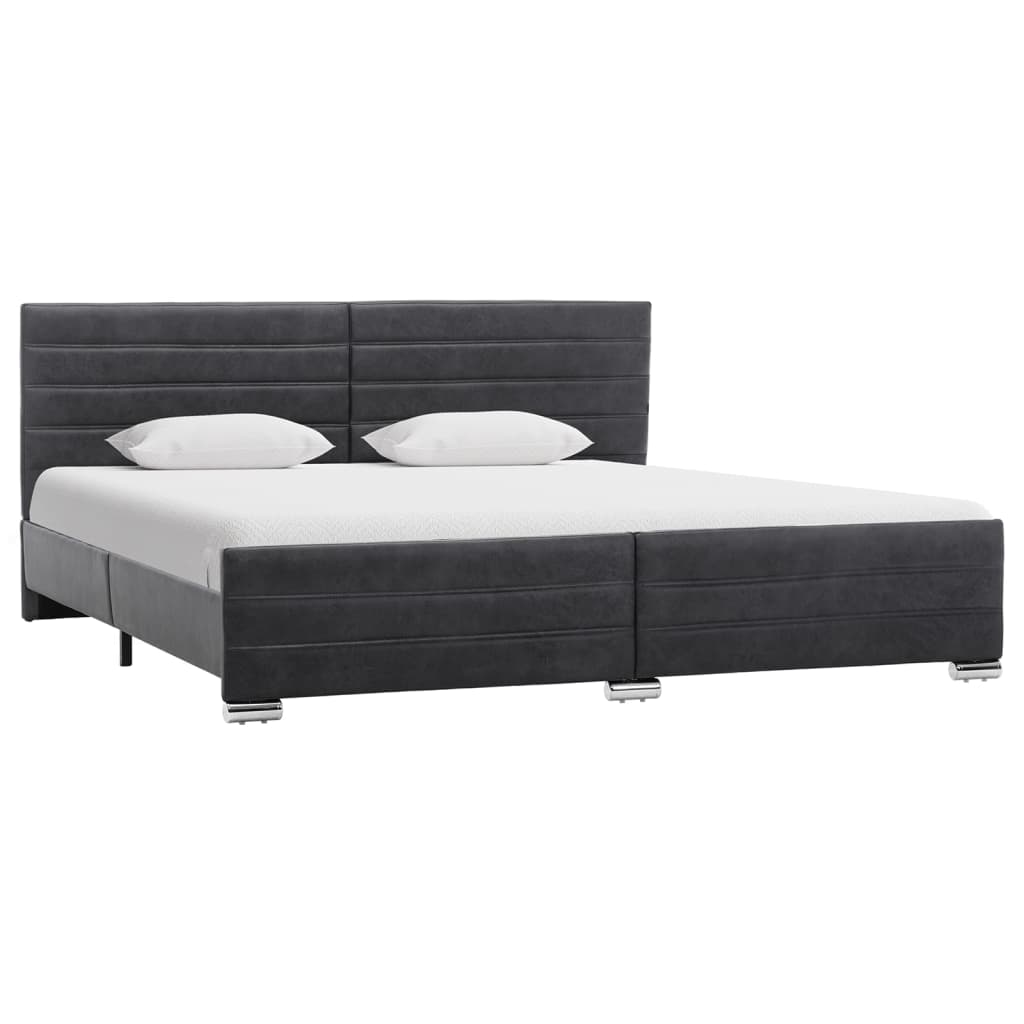 

vidaXL Bedframe kunstsuède grijs 140x200 cm