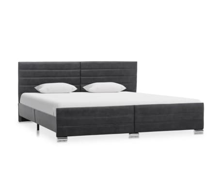 vidaXL Rám postele šedý umělá broušená kůže 160 x 200 cm