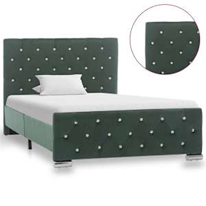 vidaXL Lovos rėmas, tamsiai žalios spalvos, 100x200cm, audinys