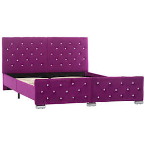 vidaXL Lovos rėmas, violetinės spalvos, 140x200cm, audinys