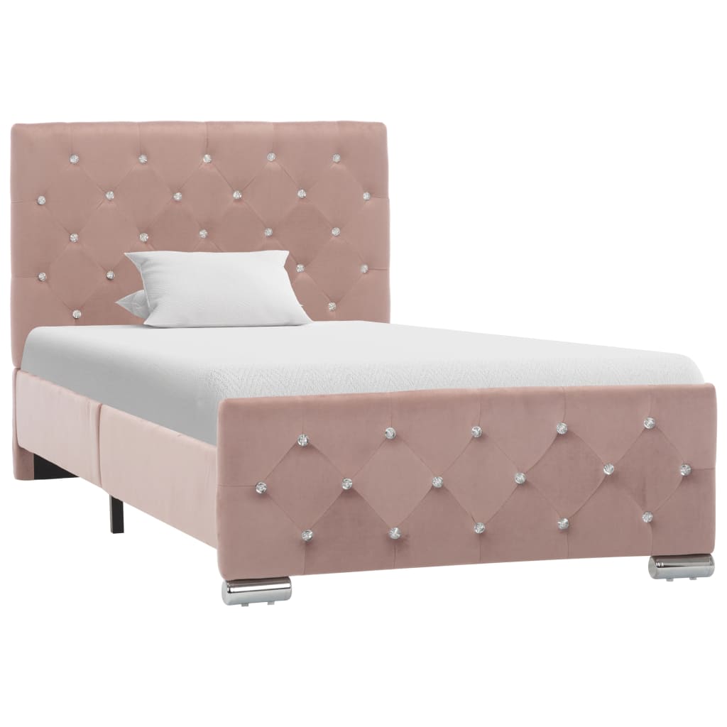 vidaXL Cadru de pat, roz, 90 x 200 cm, material textil vidaXL