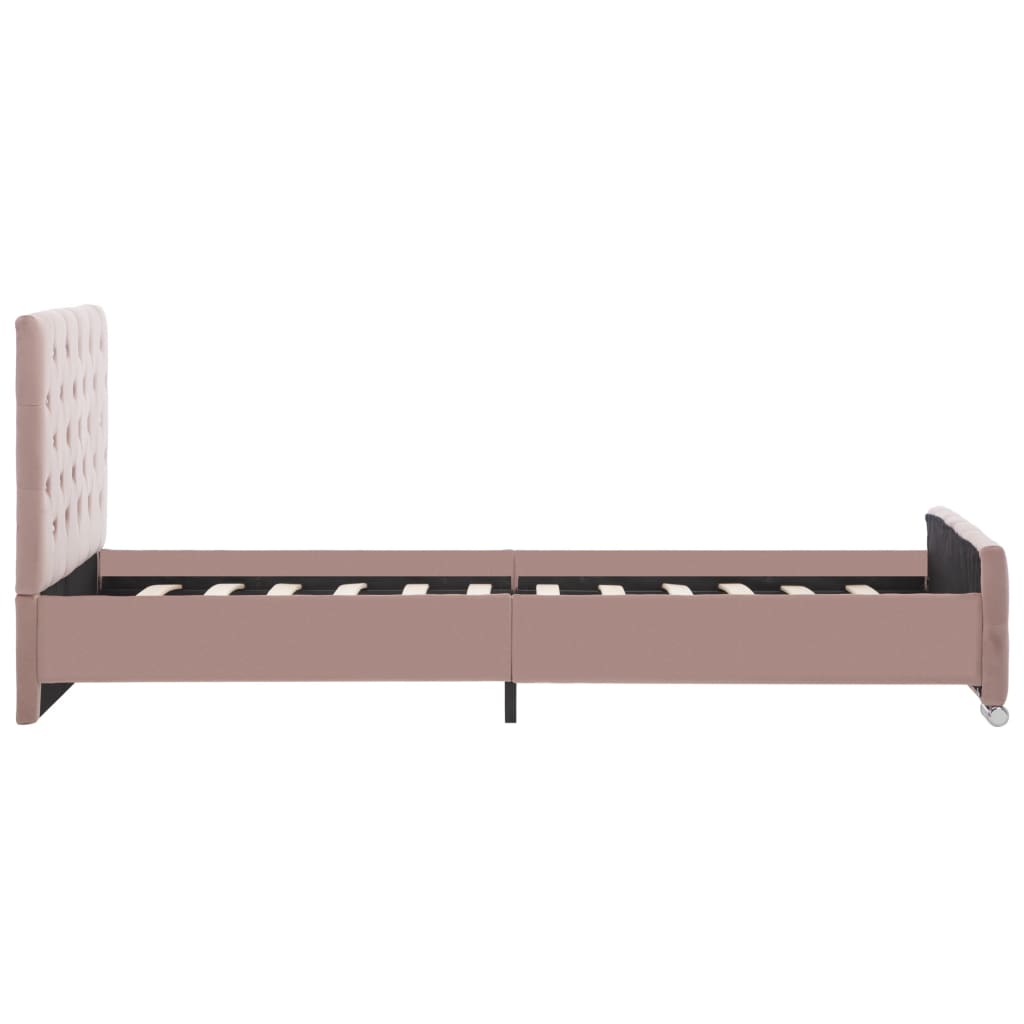 Alternativ bild 4 för VidaXl Sängram Rosa Tyg 90X200 Cm