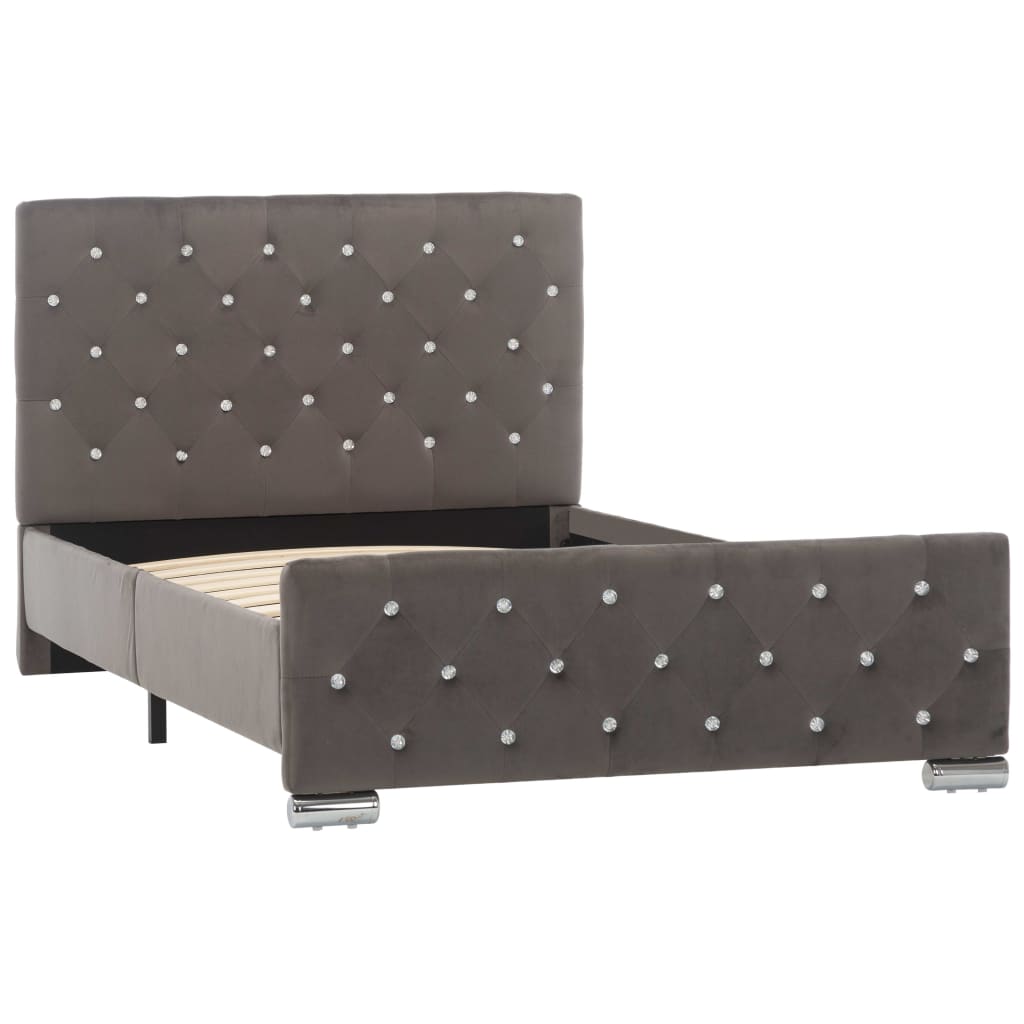 vidaXL Bedframe fluweel grijs 100x200 cm afbeelding