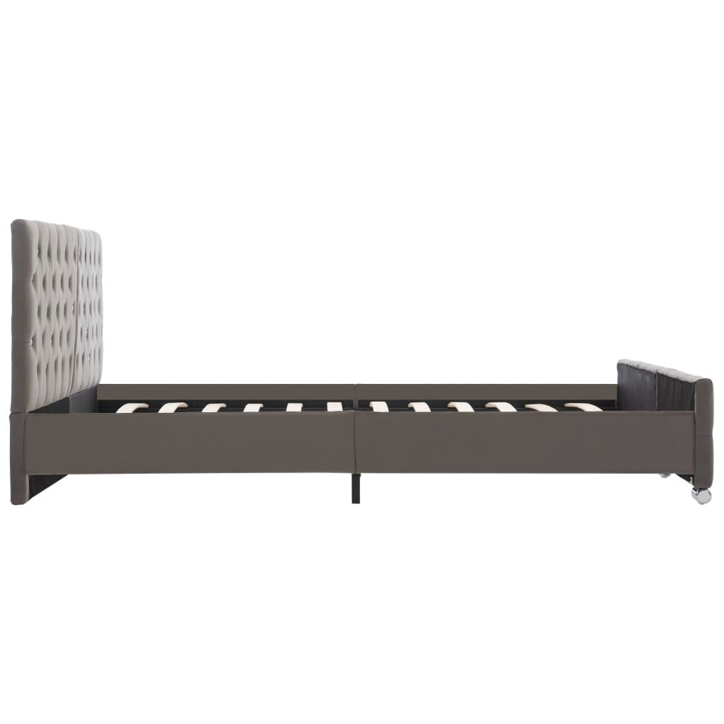 Alternativ bild 2 för VidaXl Sängram Grå Tyg Knappar 180X200 Cm