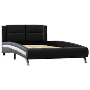 vidaXL Lovos rėmas, juodos spalvos, 90x200cm, dirbtinė oda
