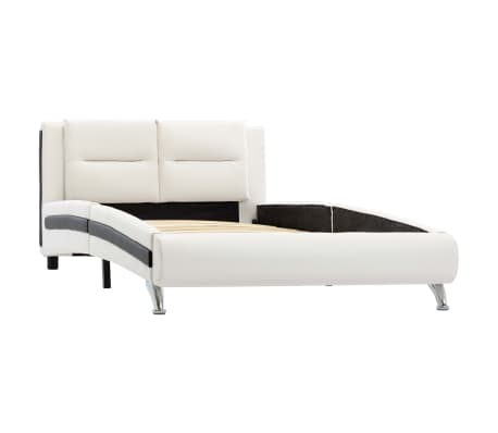 vidaXL Lovos rėmas, baltos spalvos, 90x200cm, dirbtinė oda