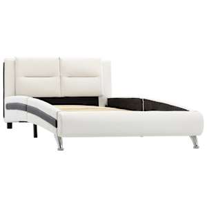 vidaXL Lovos rėmas, baltos spalvos, 100x200cm, dirbtinė oda