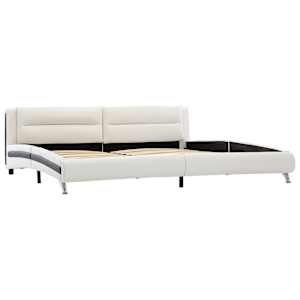 vidaXL Lovos rėmas, baltos spalvos, 160x200cm, dirbtinė oda