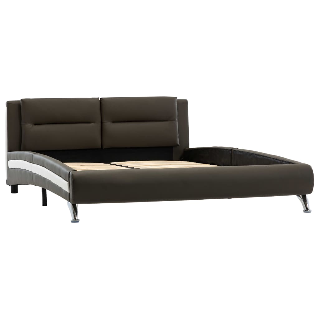 vidaXL Estrutura de cama 90x200 cm couro artificial cinzento