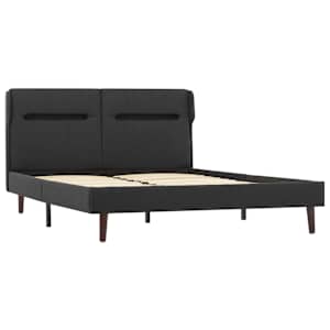 vidaXL Lovos rėmas su LED, tamsiai pilkos spalvos, 120x200cm, audinys