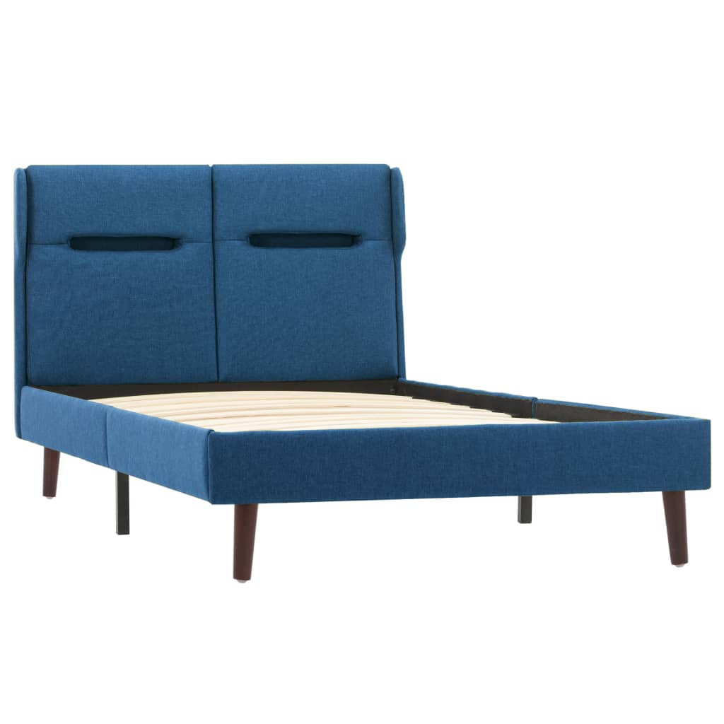 

vidaXL Bedframe met LED stof blauw 100x200 cm