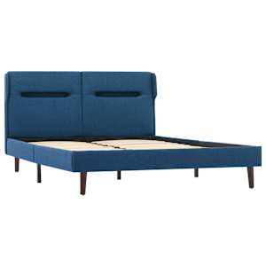 vidaXL Lovos rėmas su LED, mėlynos spalvos, 120x200cm, audinys