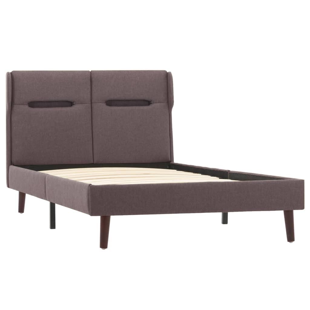 vidaXL Bedframe met LED stof taupe 90x200 cm