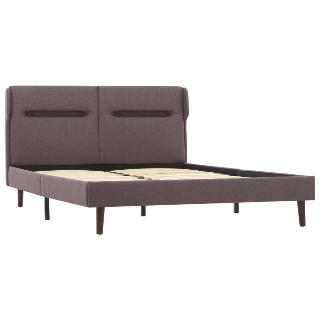 

vidaXL Bedframe met LED stof taupe 120x200 cm