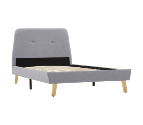 vidaXL Lovos rėmas, šviesiai pilkos spalvos, 90x200cm, audinys