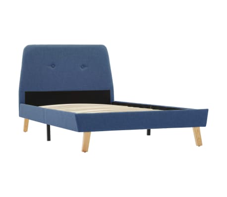 vidaXL Рамка за легло, синя, текстил, 90x200 см