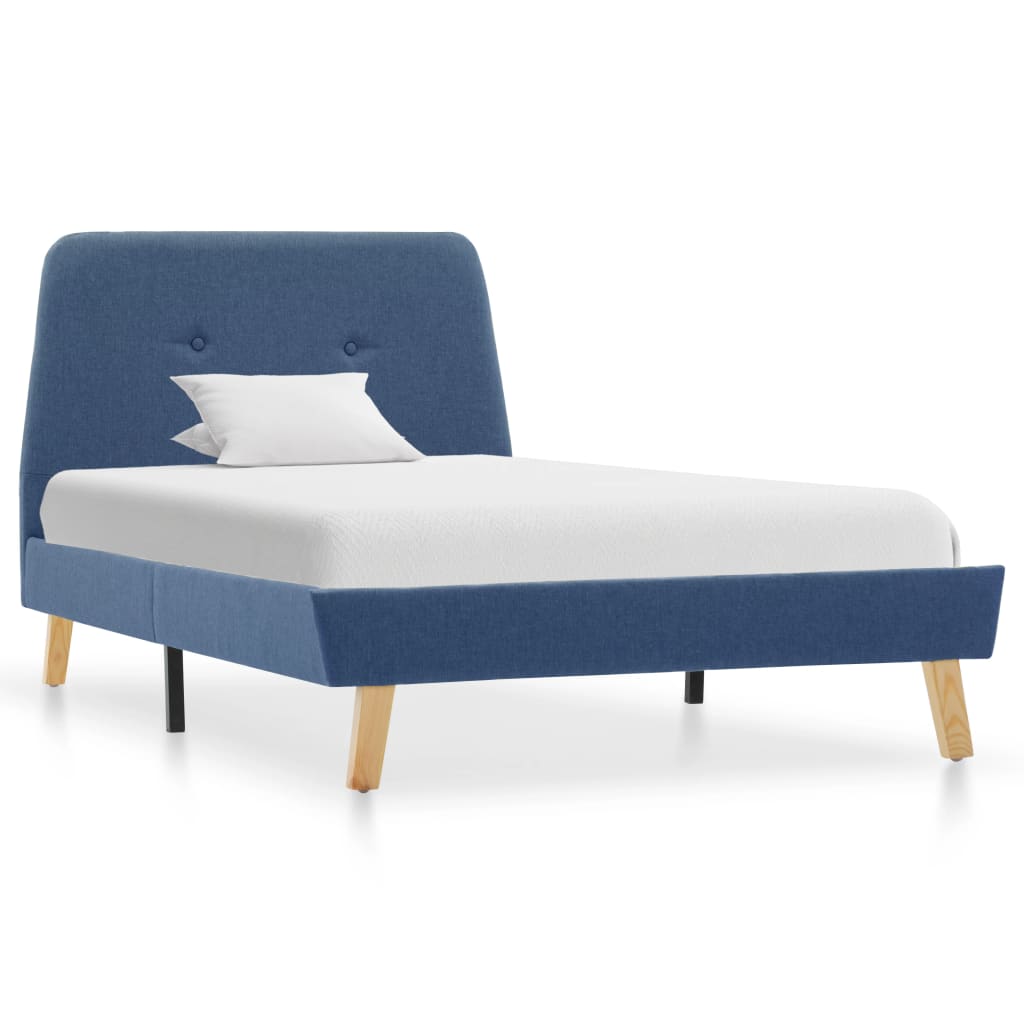 vidaXL Cadru de pat, albastru, 100 x 200 cm, material textil imagine vidaxl.ro